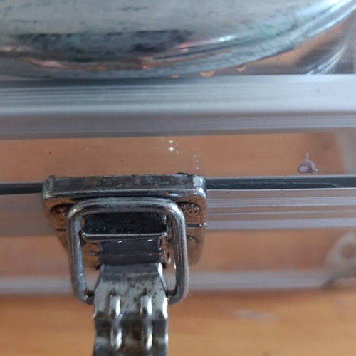 Storage box plexiglass with aluminum, like new