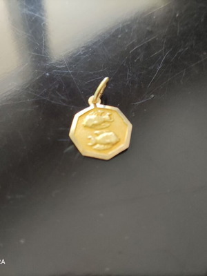 Pisces zodiac gold 14K new 1.5gr