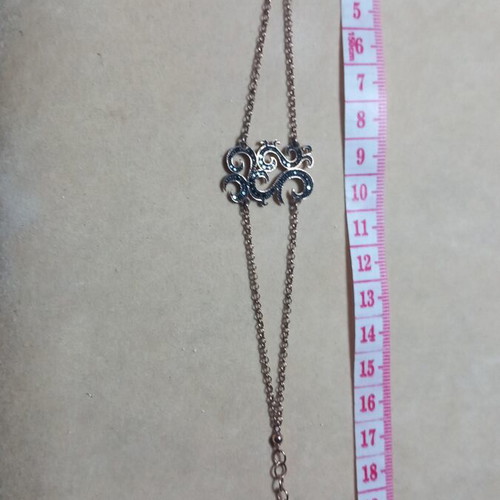 Gregio silver 925 rose gold bracelet with black zircon, new