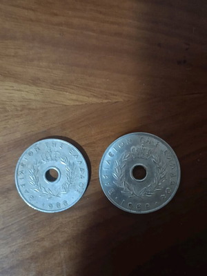 Used Dekares coins 1966 and 1969 ten and twenty lepta