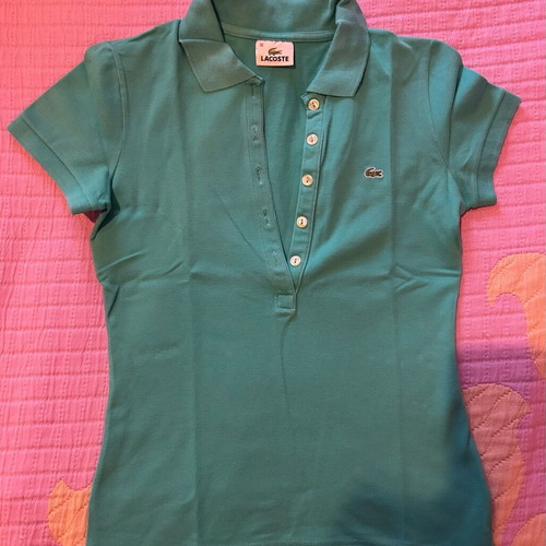 Lacoste polo t-shirt like new, turquoise, size S