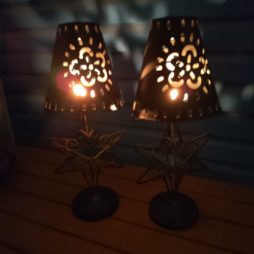 Metal tealight holders like new, set of two