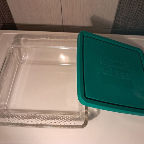 Heat-Resistant Glass Tupperware 1.5L with Plastic Lid like new