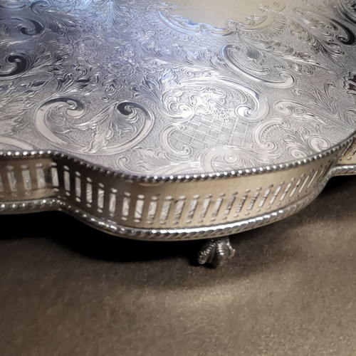 Large Silver Plated on Copper Sheffield Tray 30x45 cm