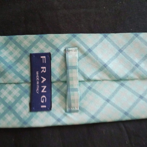 Frangi silk tie turquoise like new