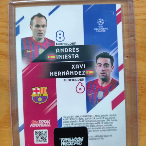 Topps Total Football Duos Barcelona Iniesta - Xavi card like new, limited 99