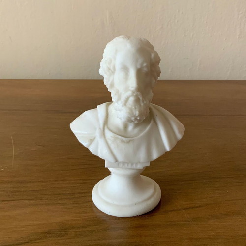 Plaster statue portrait white male figure like new