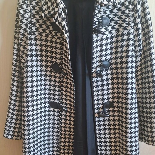 Lapin Montgomery style girls' coat like new, black and white, size 152 cm