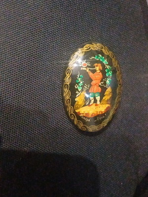 Russian brooch like new, black