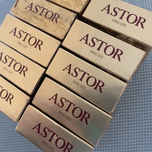 Astor empty cigarette packs used, pack of 10 from 1982