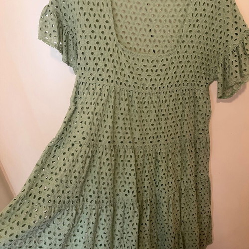 Be You dress, pistachio color, size S, guipure fabric