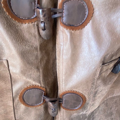 Le Vertige coat tan used with leather look size L