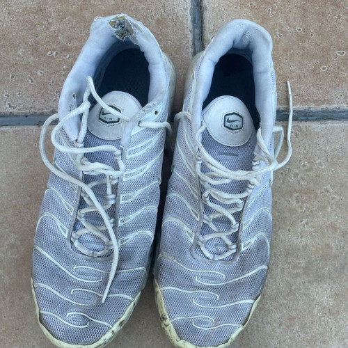Nike TN used white sport shoes size 47 in poor condition
