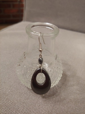 Single earring new with gray magnet and gift blue hoop