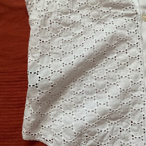 Raxevsky white short-sleeve lace shirt, women's