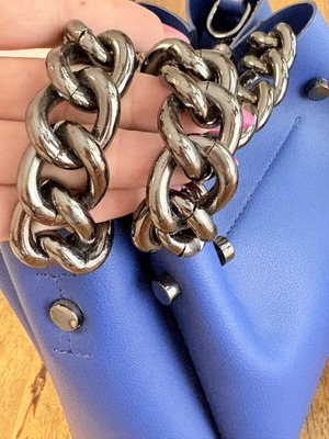 Folli Follie Small Leather Handbag Blue New