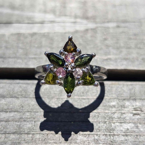 Silver ring with tourmaline new
