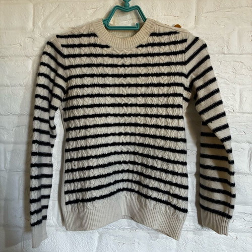 Valentino Garavani 100% cashmere sweater used, white and blue