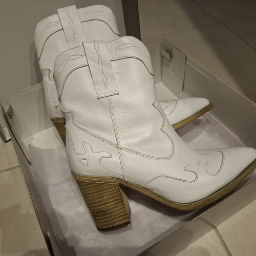 Migato western cowboy boots white size 38 new