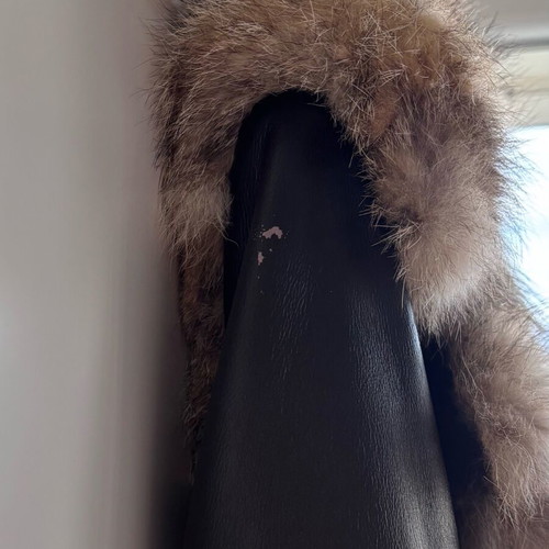 Miss Raxevsky leather jacket like new with fox fur collar and cuffs