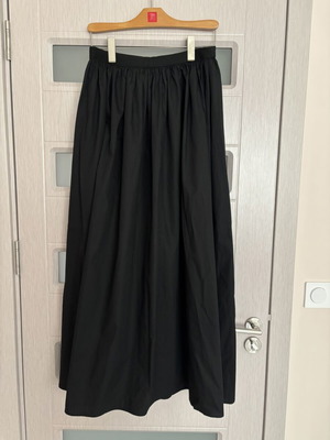 Long black skirt Fabrizia Italy new, 100% cotton, elastic waist