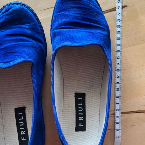 Friuli blue velour ballerinas used, size 36