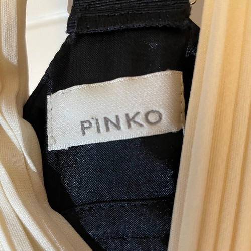 Pinko cocktail dress black cream pleated mini XS like new
