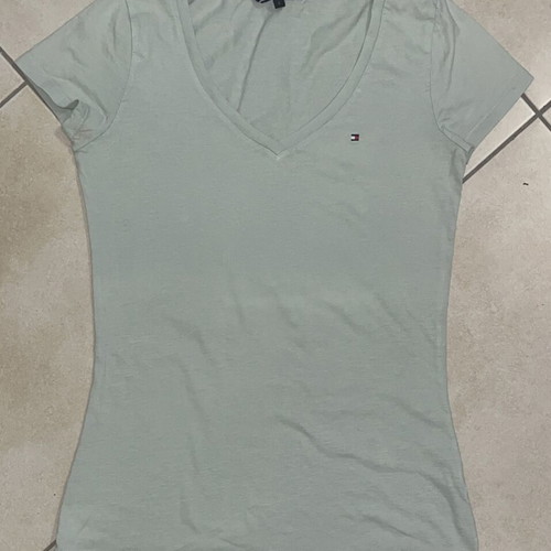 Tommy Hilfiger Women V-Neck T-Shirt sage green, size S, like new