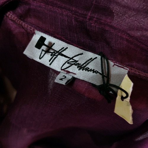 Jeff Gallano silk organza shirt burgundy, size Large, new