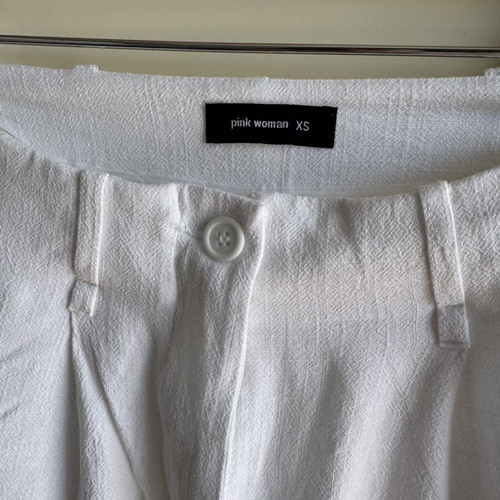 Linen suit set white, new Pink Woman