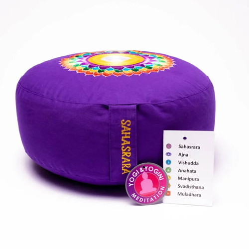 Meditation cushions with buckwheat hulls, pack of 2