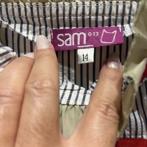 Sam 0-13 Girls' Dress size 14 like new, white with blue stripes