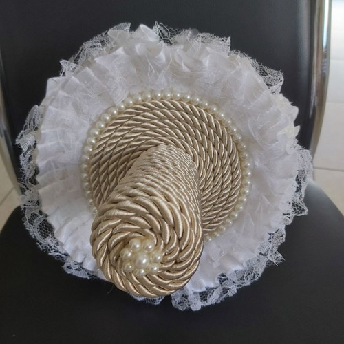 Bridal bouquet handmade, fabric, new in white and ivory shades