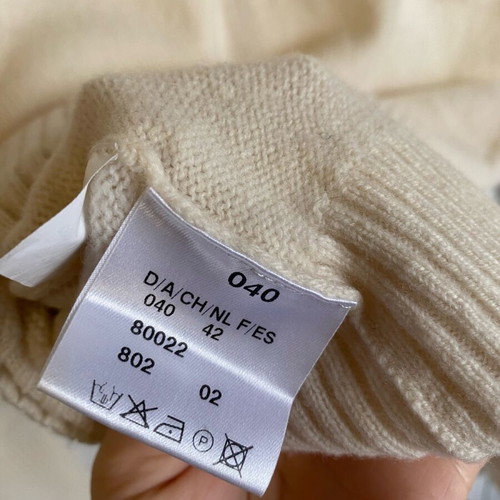 Daniel Hechter sweater used, 100% wool, beige with pink detail