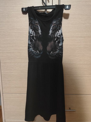 Dress black like new with tiger design