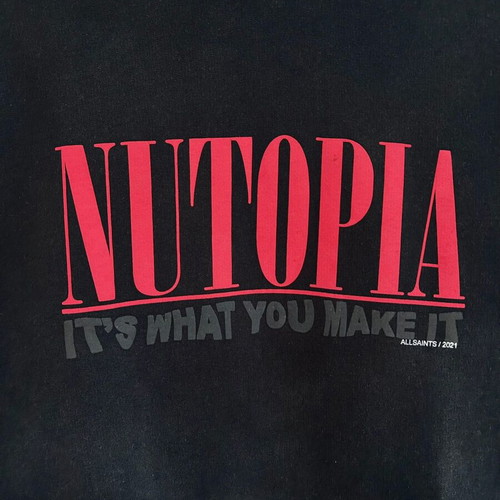 AllSaints Ninety Nutopia hoodie used, size S, black multicolor