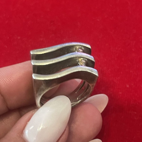 925 750 silver gold solid ring, size 58