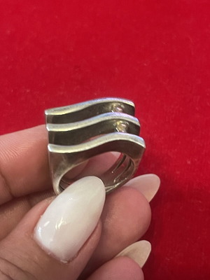 925 750 silver gold solid ring, size 58