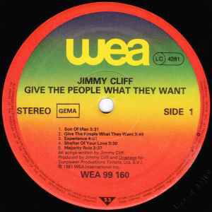 Jimmy Cliff Give The People What They Want vinyl record used