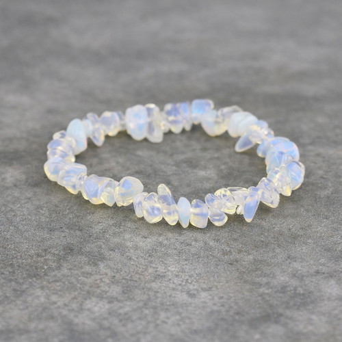 Opalite bracelet with natural stones, elastic, handmade