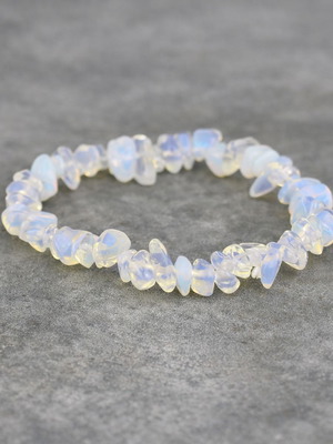 Opalite bracelet with natural stones, elastic, handmade