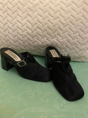 Tessera mules used, size 37, black with silver detail and 9cm heel