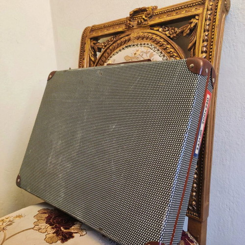 Old suitcase used vintage retro decor from 1950-60s