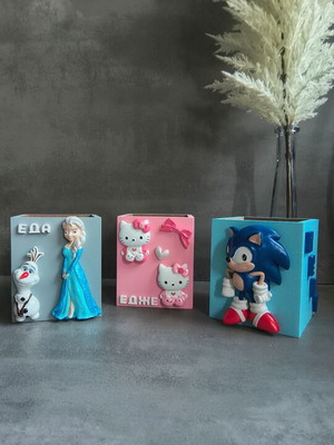 Personalized Pencil Holder New with Cartoon Characters