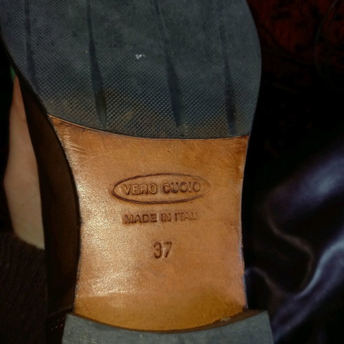 Leather boots from Italy like new, tall, dark brown