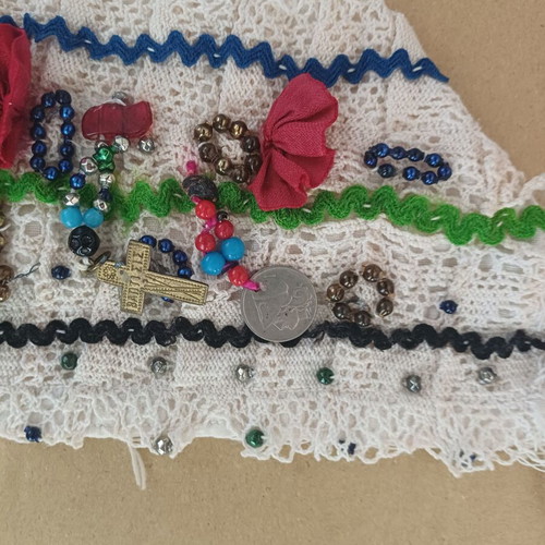 Traditional baptismal bonnet like new, handmade folk art