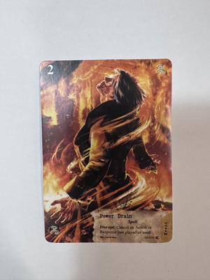 Call of Cthulhu Power Drain promo card used, curved