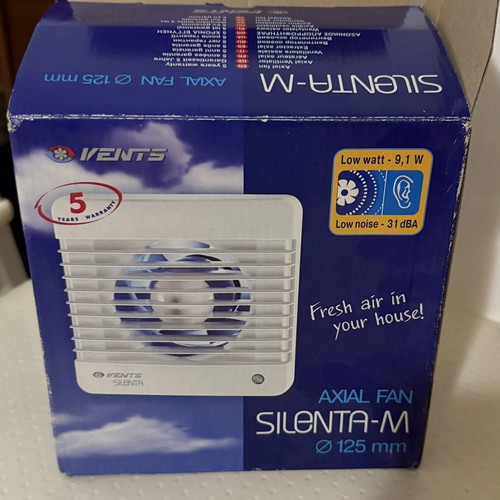 Vents Silenta-M axial fan Ø125 mm, 9.1W, 31dBA