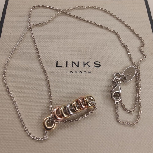 Links of London Mini Sweetie Necklace, Sterling Silver and 18kt Gold Vermeil
