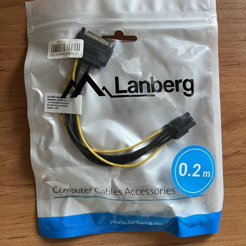 Lanberg Adapter Sata 8-Inch 15-Pin To 6-Pin PCI Express New